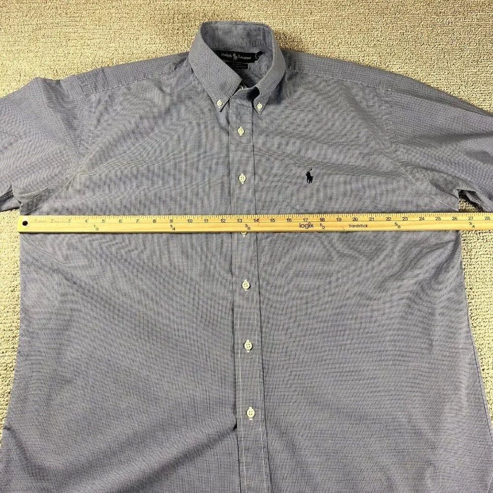 Polo Ralph Lauren Blake Plaid Button Down Shirt Blue White Men’s Size Large - Picture 5 of 8